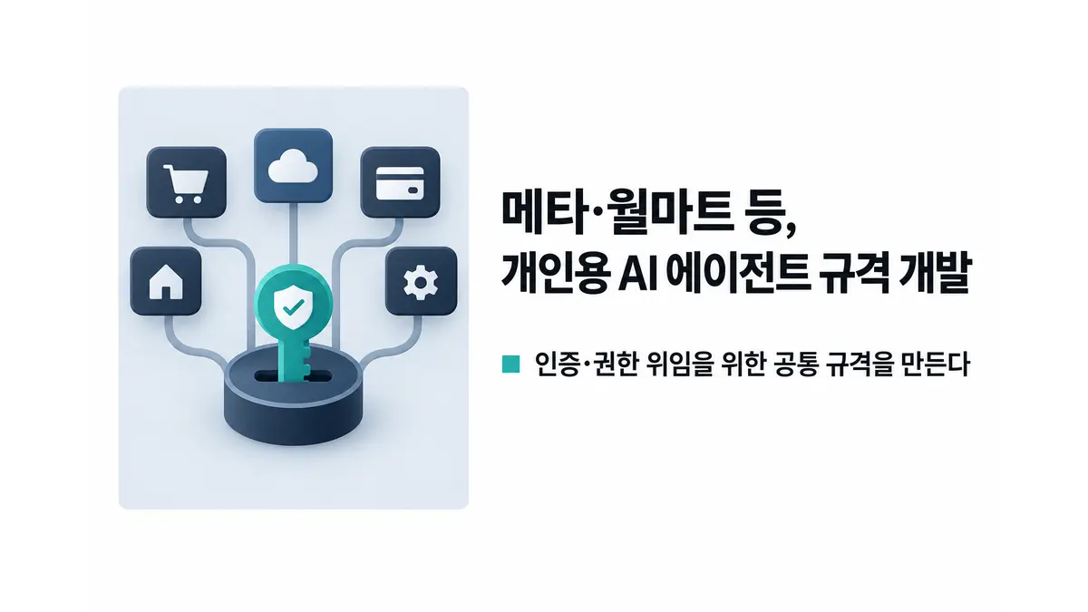 메타·월마트, 개인용 AI 에이전트 규격 개발 — 기사 주제를 표현한 AI 생성 개념 삽화