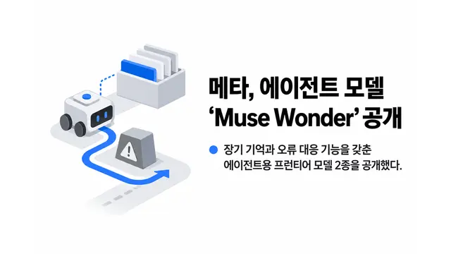 메타, 에이전트 모델 ‘Muse Wonder’ 공개 — 기사 주제를 표현한 AI 생성 개념 삽화